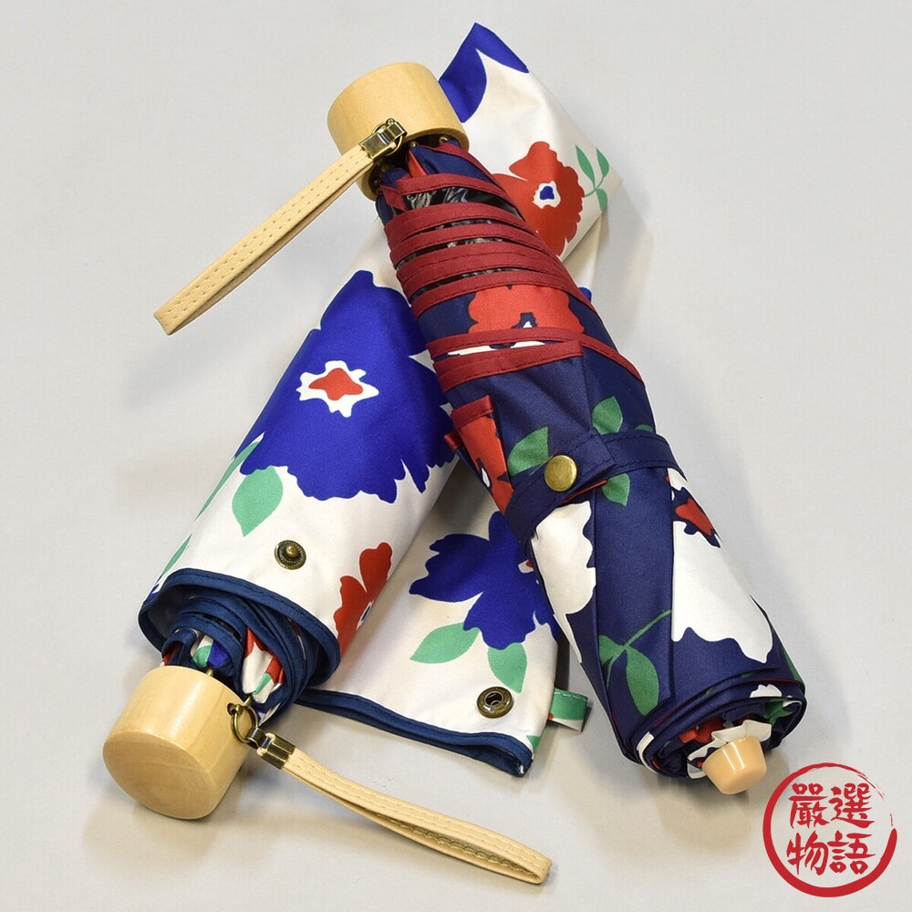 京都花卉晴雨傘 折傘 兩用傘 摺疊傘 遮陽傘 │ 抗UV 防紫外線 塗層遮光 日系傘-圖片-4