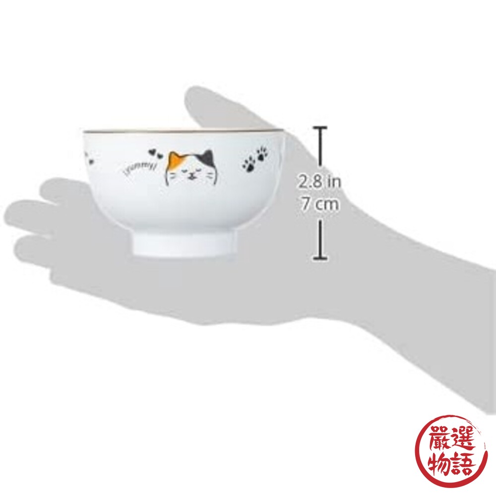 日本製 Mikeneko 三花貓 輕量飯碗 天然木筷 田中箸店 湯碗 筷子 兒童餐具 貓奴-圖片-5