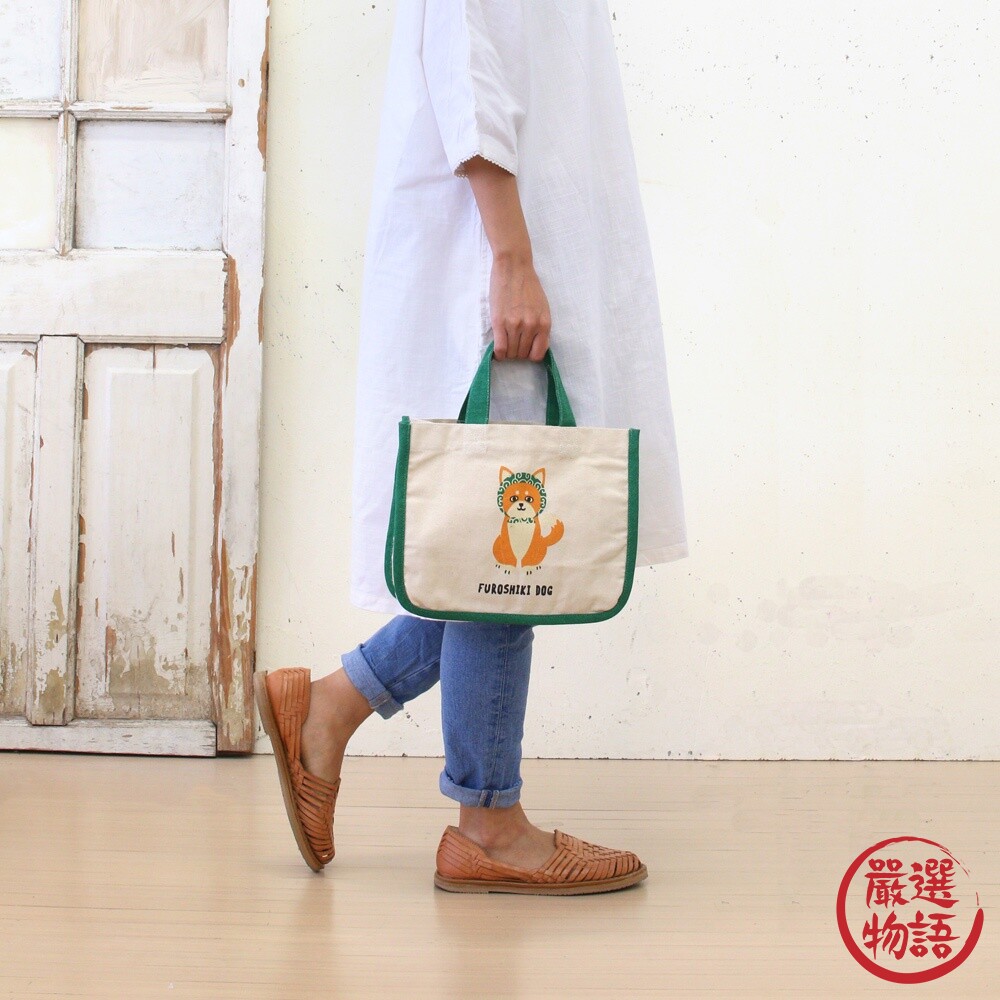 TOMO 帆布托特包 手提袋 外出包 內袋收納 購物袋 福氣 日本吉祥物-圖片-4