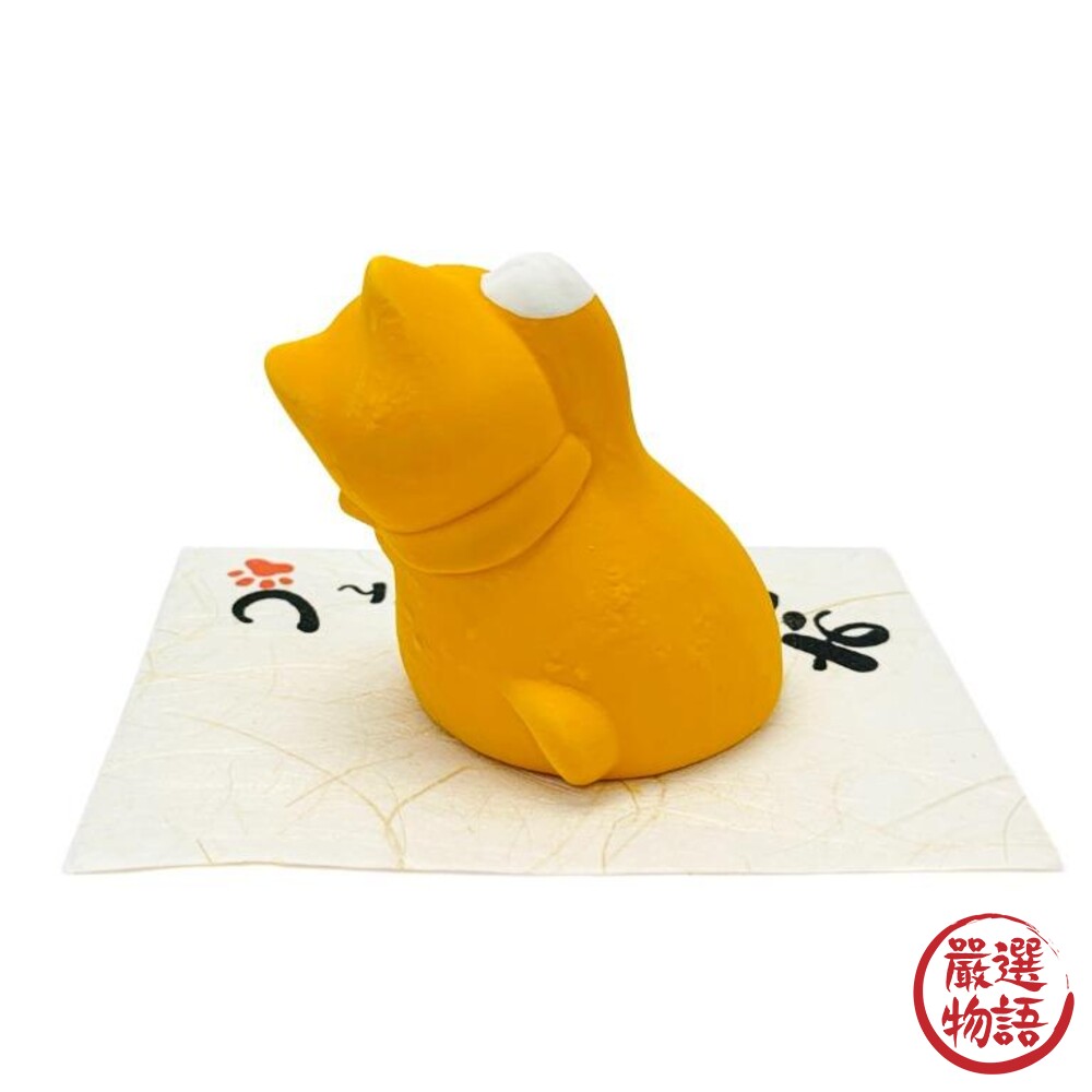 柴犬日和陶瓷公仔 無釉陶瓷 福來 招財 赤柴 擺設 收藏 送禮 柴犬體操 京都龍虎堂-圖片-2