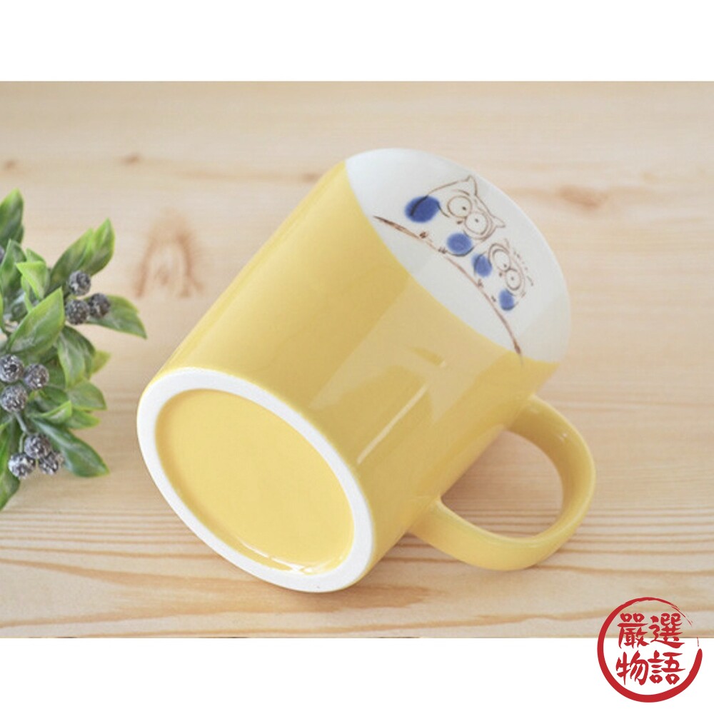 日本製 美濃燒 貓頭鷹馬克杯 美濃燒馬克杯 咖啡杯 日式水杯 貓頭鷹杯 水杯 可微波爐-圖片-2