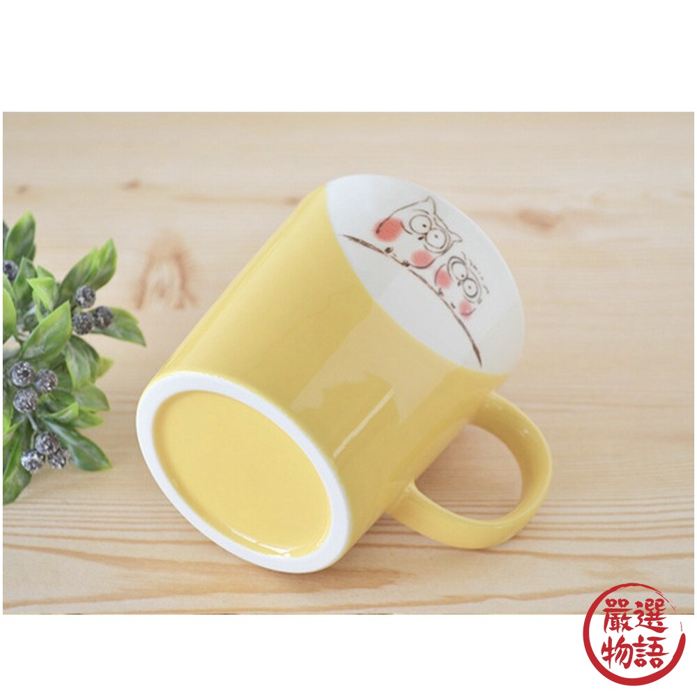 日本製 美濃燒 貓頭鷹馬克杯 美濃燒馬克杯 咖啡杯 日式水杯 貓頭鷹杯 水杯 可微波爐-圖片-3