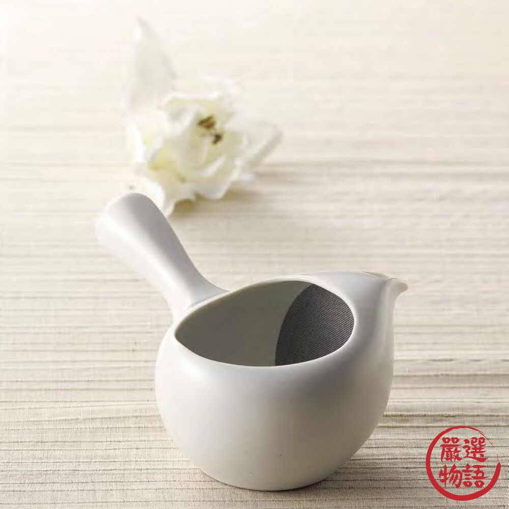 日本製常滑燒 80目斜紋白色茶壺 陶瓷茶壺 泡茶壺 茶葉 茶壺 熱水壺 泡茶 茶具 養生茶 美濃燒 封面照片