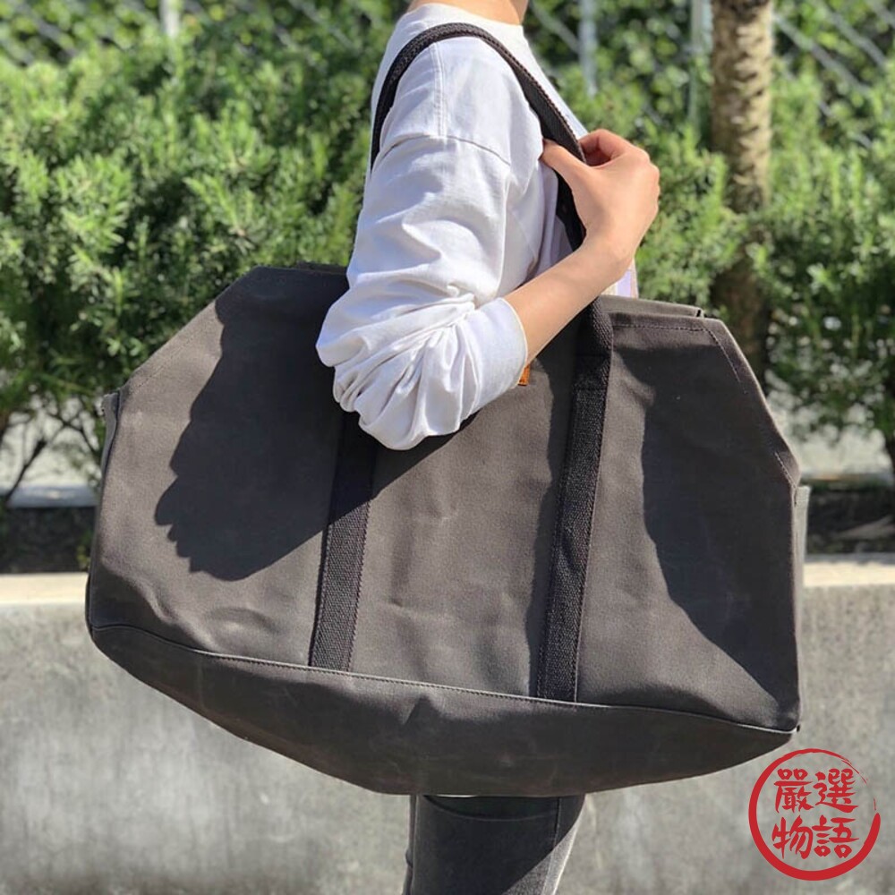 DULTON 蠟染帆布托特包 工具包 帆布袋 工作包 手提袋 大容量背包 工業風 露營包-圖片-3