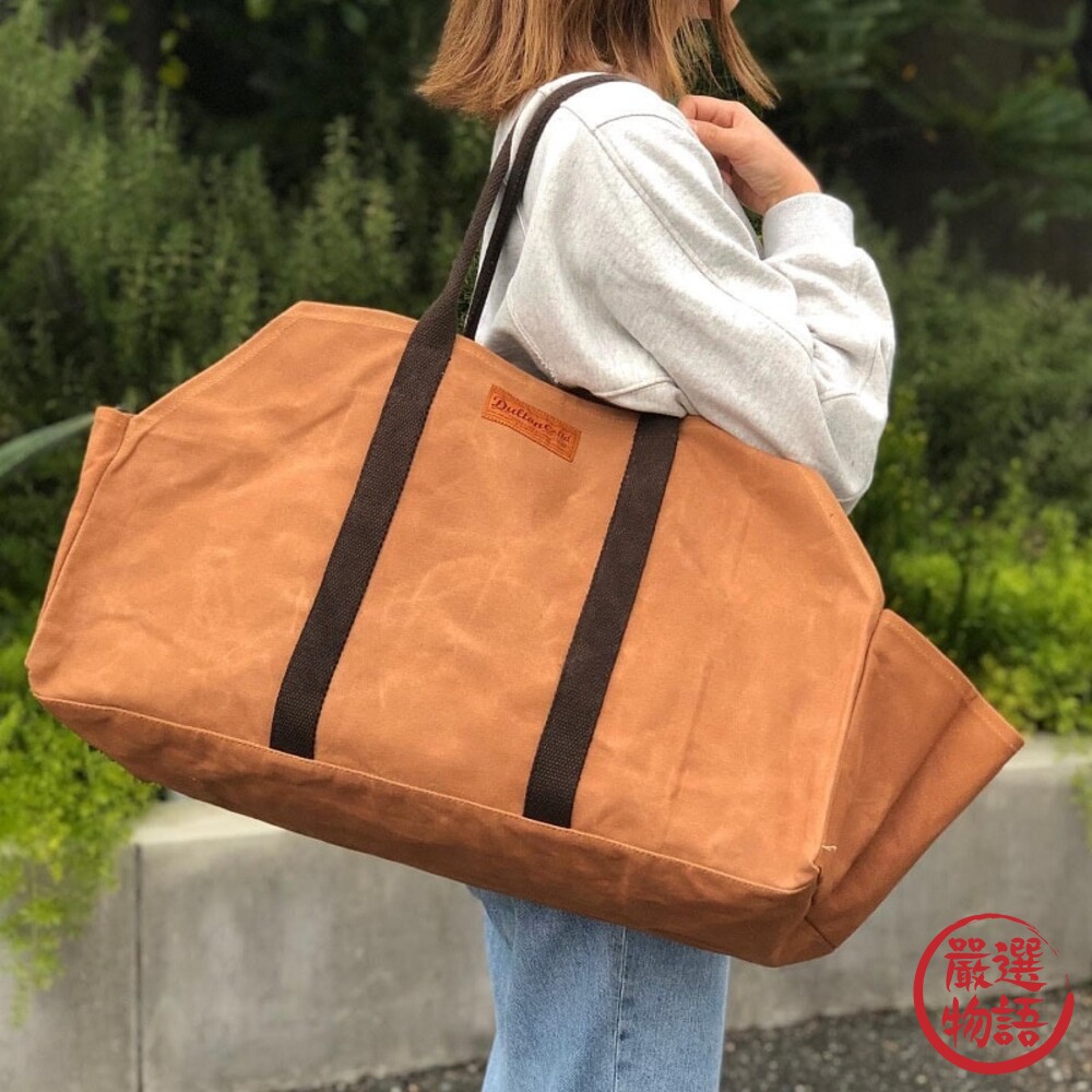 DULTON 蠟染帆布托特包 工具包 帆布袋 工作包 手提袋 大容量背包 露營包 工業風-圖片-6