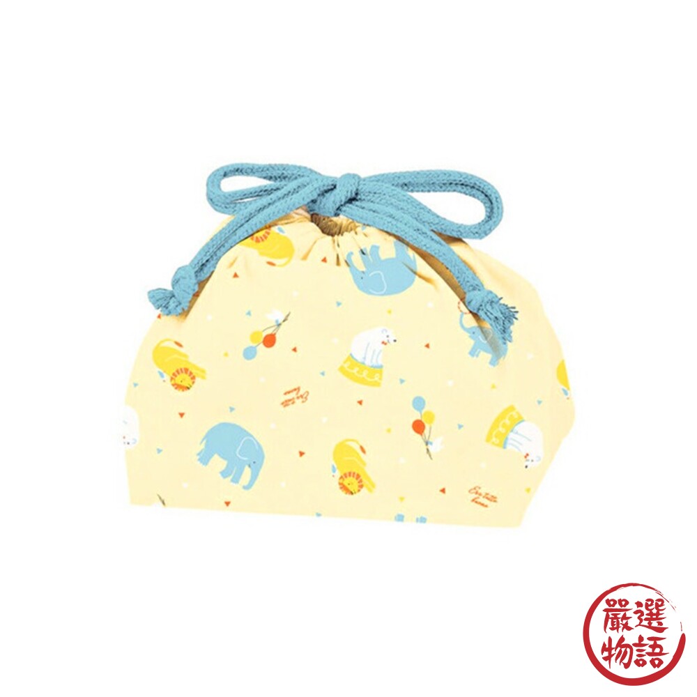 日本製 動物園便當袋 餐袋 上學用品 午餐袋 禮物 純棉材質 便當 野餐袋 化妝包-圖片-1