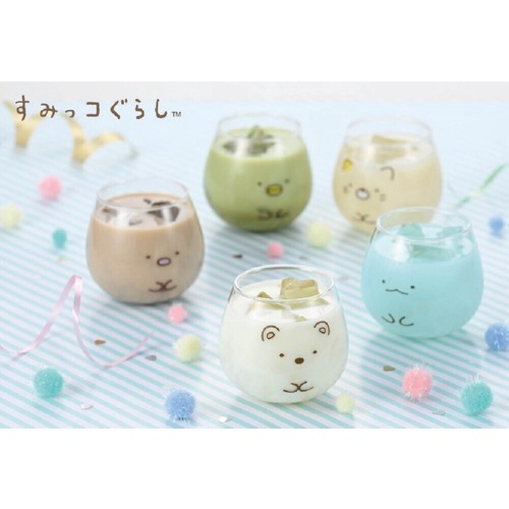 SF-016612-日本製 角落生物杯 玻璃杯 水杯 飲料杯 茶杯 杯子 牛奶杯 咖啡杯 透明杯子 炸豬排 白熊