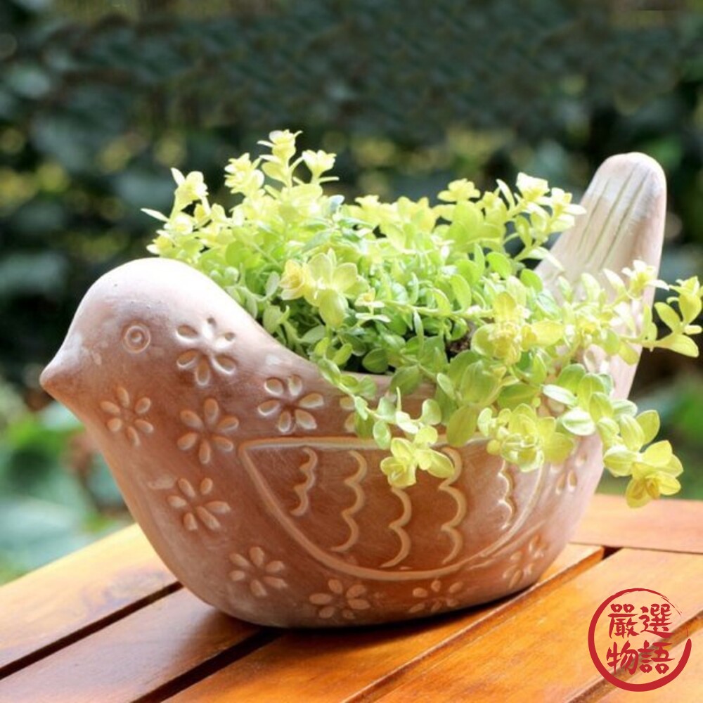 素燒陶小鳥造型花器 陶器 植栽 陶瓷 盆栽 種花 多肉植物 花盆 花器 園藝 水泥盆 封面照片