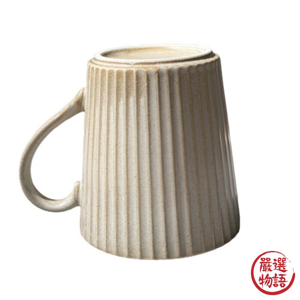 扇形輕量馬克杯 300ml 茶杯 咖啡杯 條紋馬克杯 牛奶杯 陶瓷杯 美濃燒 陶器 下午茶-圖片-1