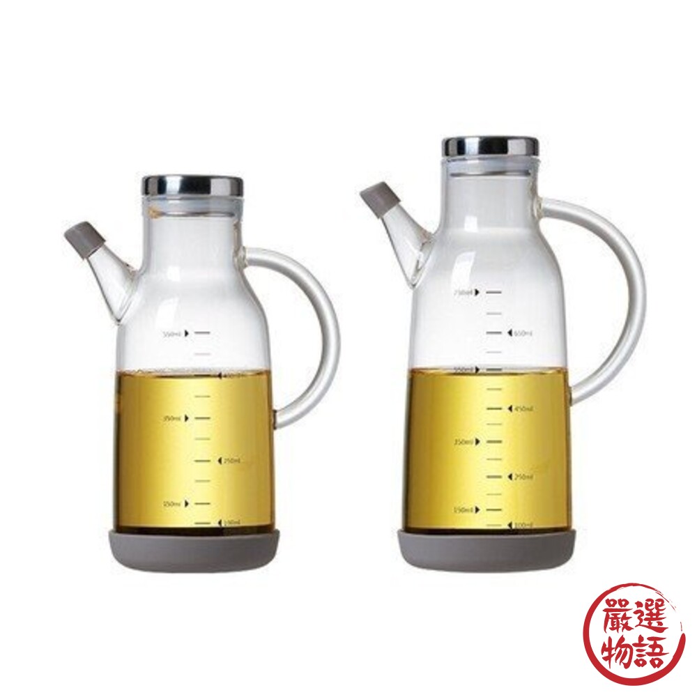 防滑手柄油瓶 玻璃油壺 油壺 調味罐 調味容器 玻璃瓶 料理瓶 醋瓶 醬油瓶 廚房用品-圖片-1