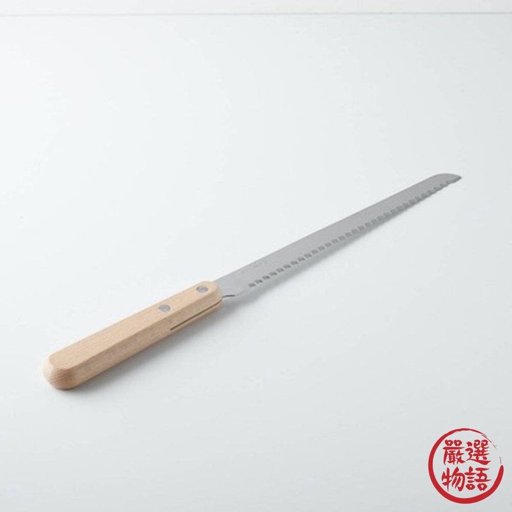 日本製 不鏽鋼麵包刀 燕三條 木手柄 不鏽鋼 吐司刀 鋸齒刀 法國麵包 粗齒麵包刀 烘焙刀-圖片-4