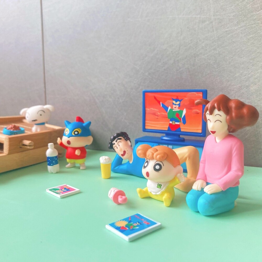 SF-017079-萬代 BANDAI 小新扭蛋 蠟筆小新 野原一家團聚組 扭蛋 轉蛋 小白 廣志 動感超人