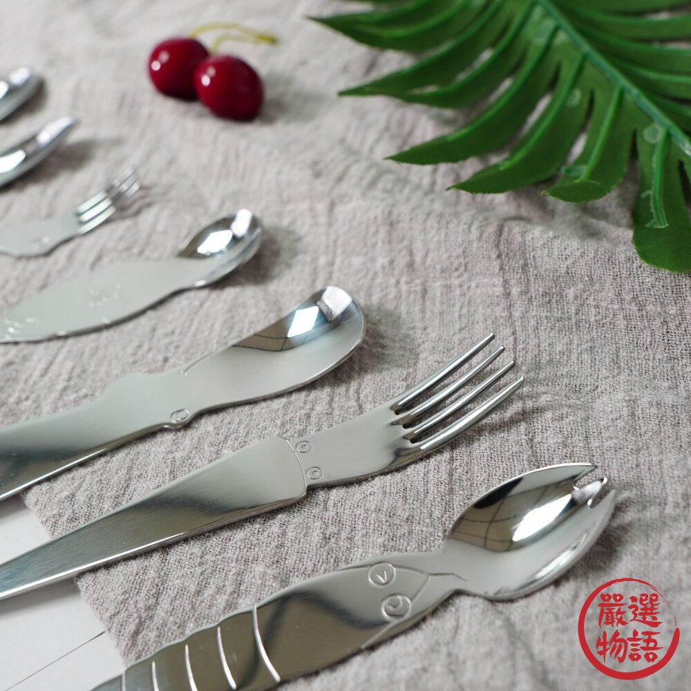 日本製 不鏽鋼餐具 廚房餐具 餐刀 叉子 動物餐具 日本餐具 湯匙 冰淇淋湯匙 水果叉 果醬抹刀-圖片-1