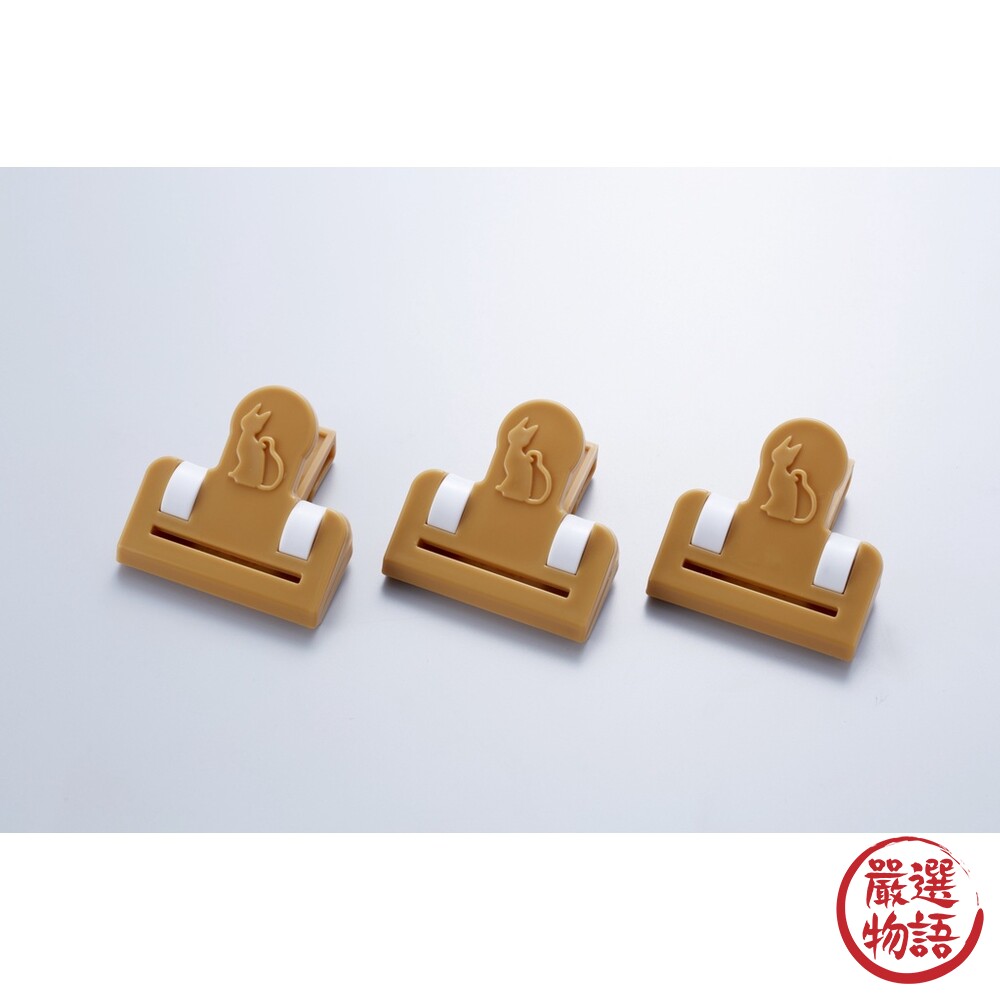 日本製 貓咪醬料夾 軟管擠壓器 冰箱收納 小夾子 掛勾 食物掛夾 軟管醬料 三入組 調味料收納-圖片-1