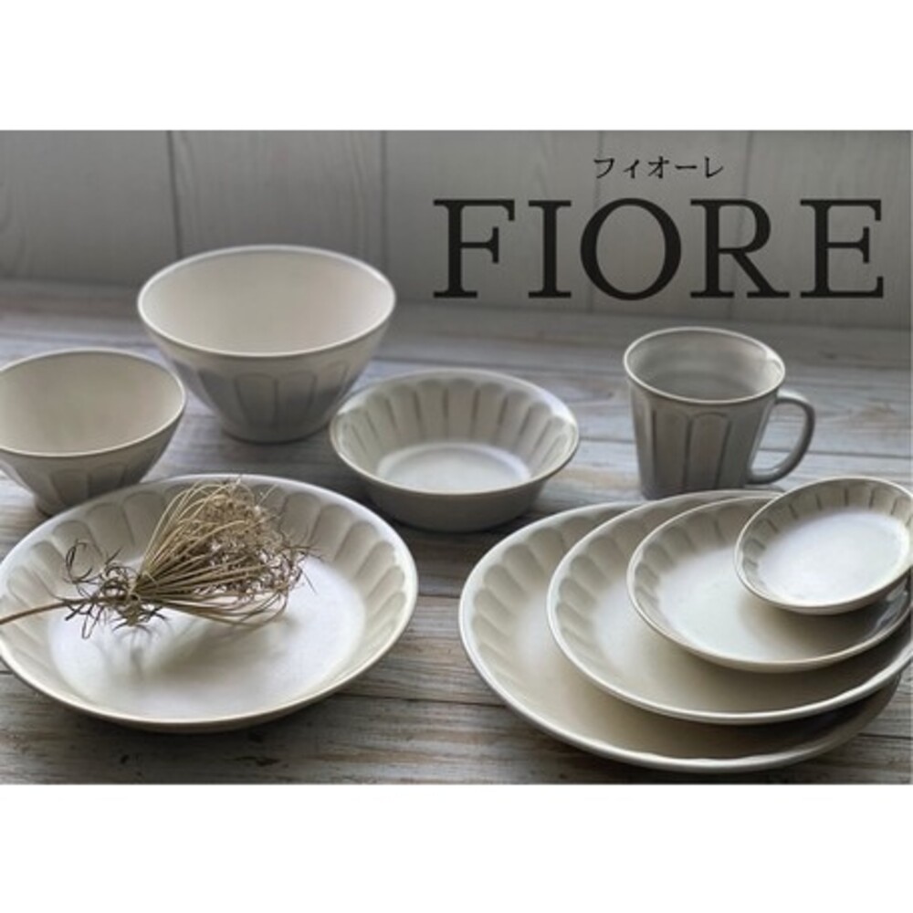 SF-017300-日本製 FIORE 復古花邊餐具 美濃燒 餐盤 餐碗 飯碗 盤子 花邊盤 淺盤 日本餐具 FIORE 北歐風