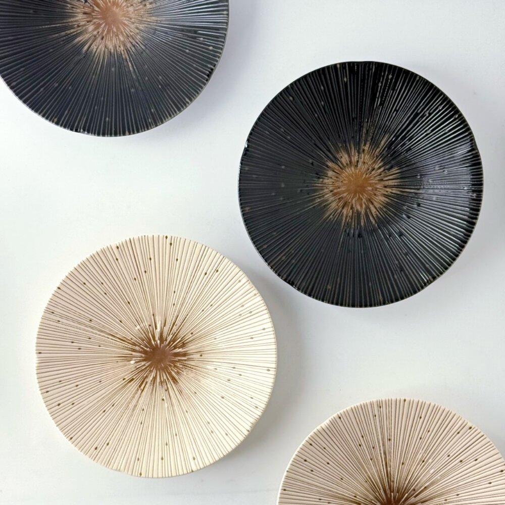 SF-017316-日本製 美濃燒 陶瓷餐盤 千段十草 陶瓷盤 | 碗盤 深盤 餐盤 菜盤 盤子 陶瓷盤子 沙拉盤