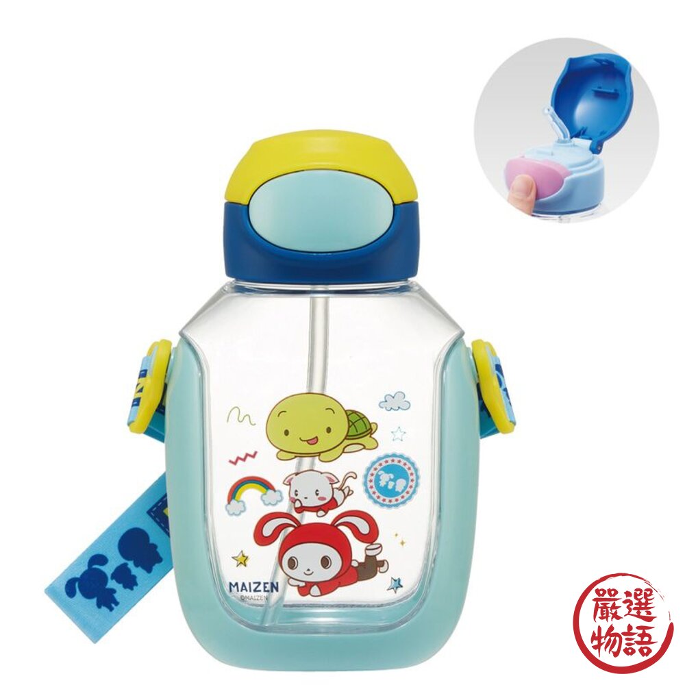 Skater 彈跳式吸管水壺 530ml | 兒童水壺 附背帶 姓名貼 冰雪奇緣 恐龍 水瓶-圖片-4