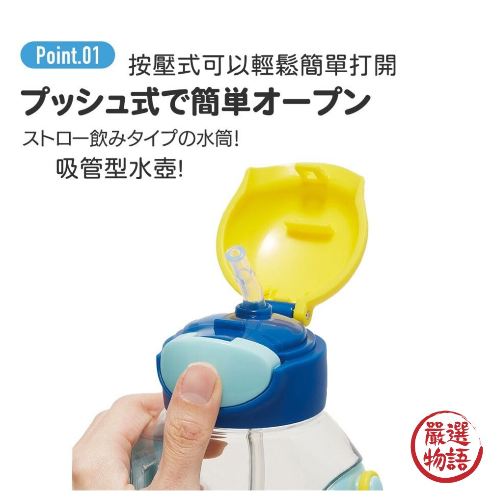 Skater 彈跳式吸管水壺 530ml | 兒童水壺 附背帶 姓名貼 冰雪奇緣 恐龍 水瓶-圖片-8