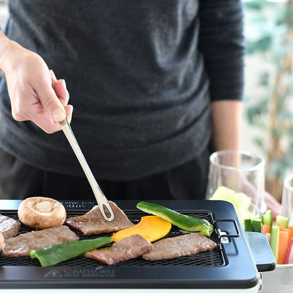 SF-017395-日本製 中秋烤肉 不鏽鋼烤肉夾 燒烤夾 分菜夾 料理夾 分食夾 烘焙夾 燒肉夾 EBM 江部松商事
