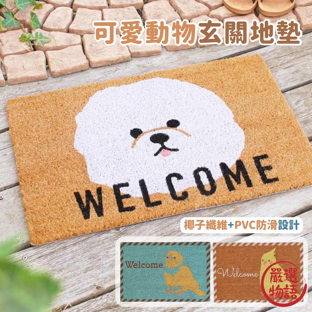 玄關地墊門口地墊刮泥地墊長型地墊戶外地墊玄鳳鸚鵡長尾鸚鵡比熊犬椰子纖維地墊