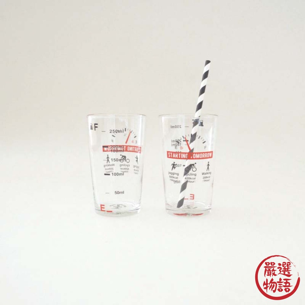 日本製 卡路里啤酒杯 玻璃杯 玻璃水杯 飲料杯 刻度杯 杯子 果汁杯 啤酒杯 日本 送禮推薦-圖片-2