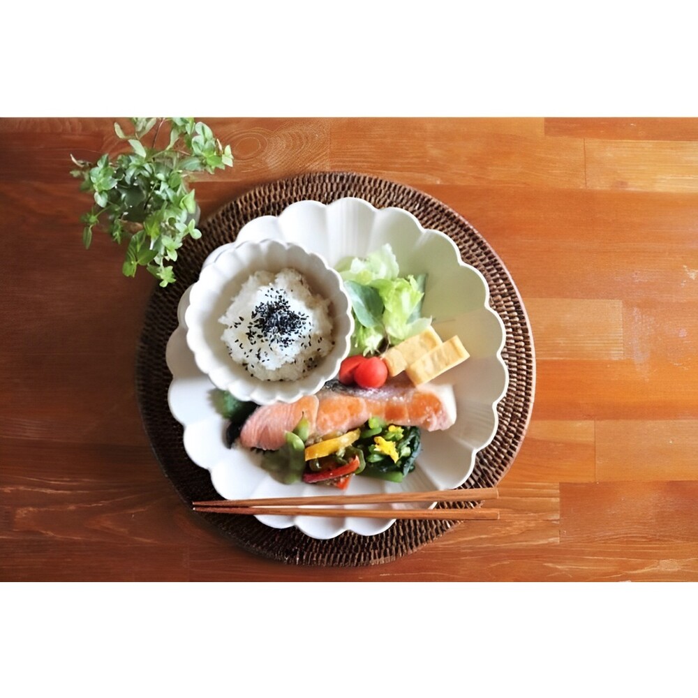 SF-017524-1-日本製 大盤25.5cm 菊形餐盤 陶瓷盤 碗盤 另售其他尺寸