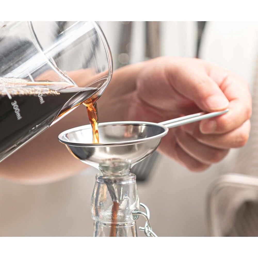 SF-017979-日本製 不鏽鋼漏勺 多用途漏斗 調料漏斗 易清潔 不鏽鋼 中漏斗  長柄 漏勺 漏斗 廚房用品