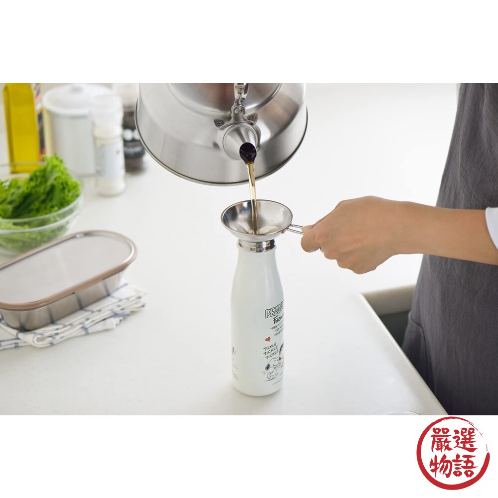 日本製 不鏽鋼漏勺 多用途漏斗 調料漏斗 易清潔 不鏽鋼 中漏斗  長柄 漏勺 漏斗 廚房用品-圖片-2