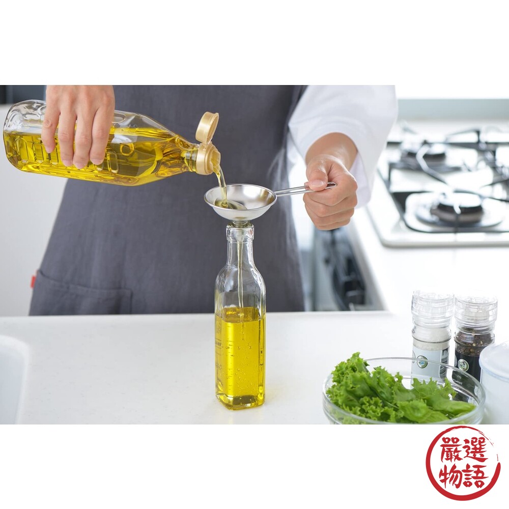 日本製 不鏽鋼漏勺 多用途漏斗 調料漏斗 易清潔 不鏽鋼 中漏斗  長柄 漏勺 漏斗 廚房用品-圖片-3