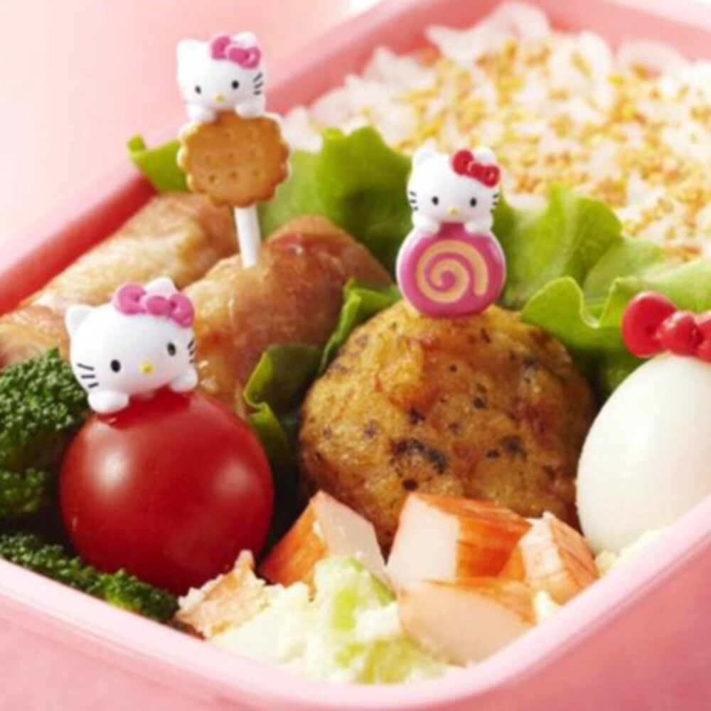SF-017999-KITTY食物叉  Hello Kitty 兒童食物叉 食物叉 便當簽 DIY  叉子