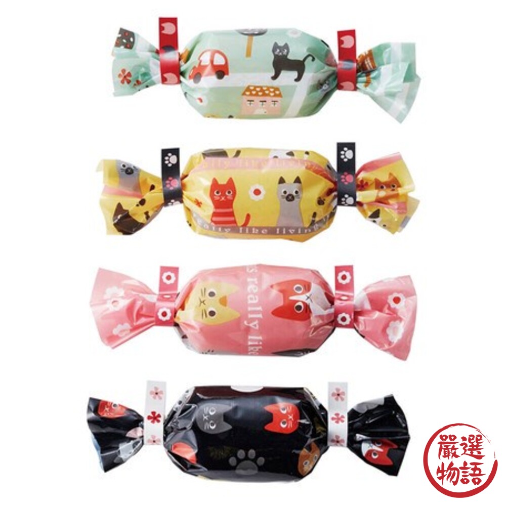 日本製 貓咪飯糰包裝袋 飯糰袋 壽司袋 便當包裝袋 糖果袋 野餐 兒童便當 糖果造型 不沾手-圖片-1