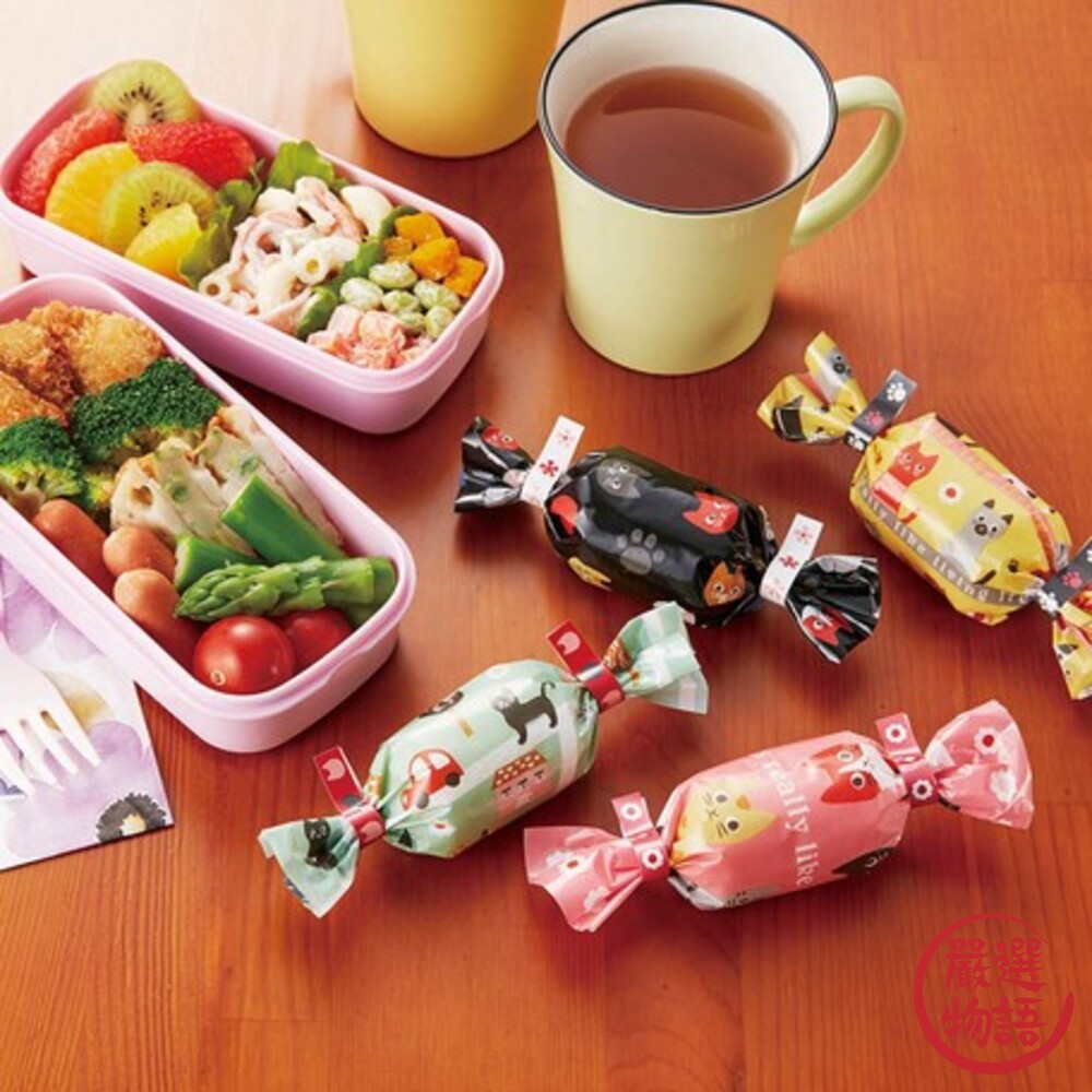 日本製 貓咪飯糰包裝袋 飯糰袋 壽司袋 便當包裝袋 糖果袋 野餐 兒童便當 糖果造型 不沾手-圖片-2