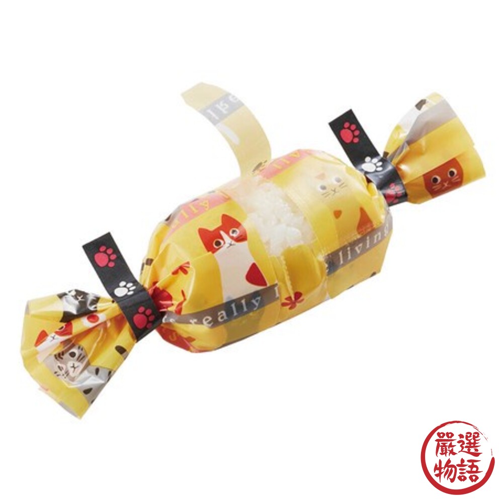 日本製 貓咪飯糰包裝袋 飯糰袋 壽司袋 便當包裝袋 糖果袋 野餐 兒童便當 糖果造型 不沾手-圖片-4