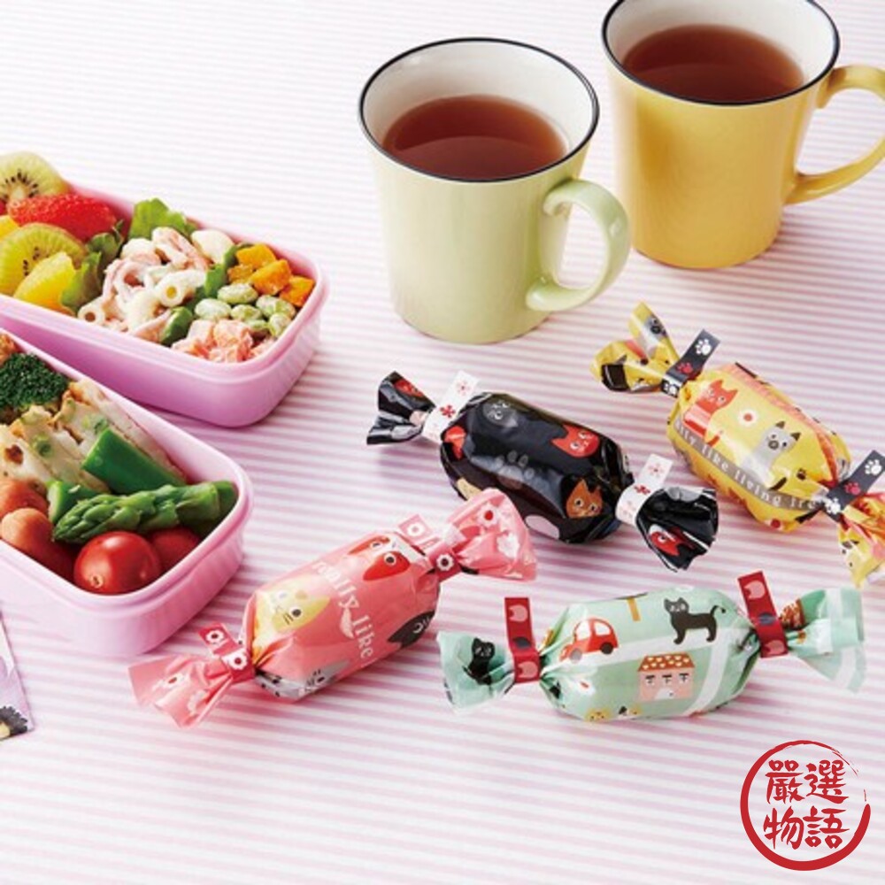 日本製貓咪飯糰包裝袋飯糰袋壽司袋便當包裝袋糖果袋野餐兒童便當糖果造型不沾手