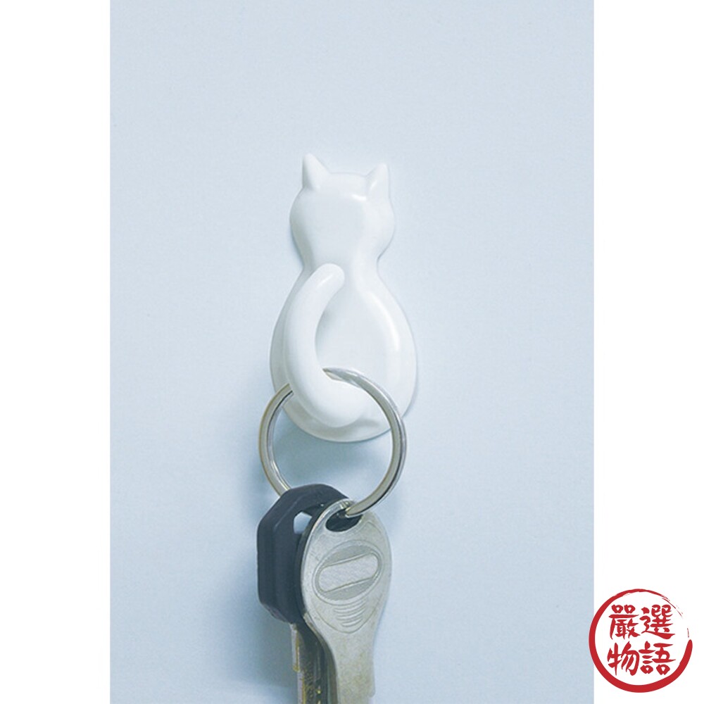 貓咪黏式掛勾 貓尾掛勾 免鑽牆 一組兩入 貓奴 鑰匙 掛鉤 收納掛勾 黑貓 貓咪 廚房收納-圖片-6