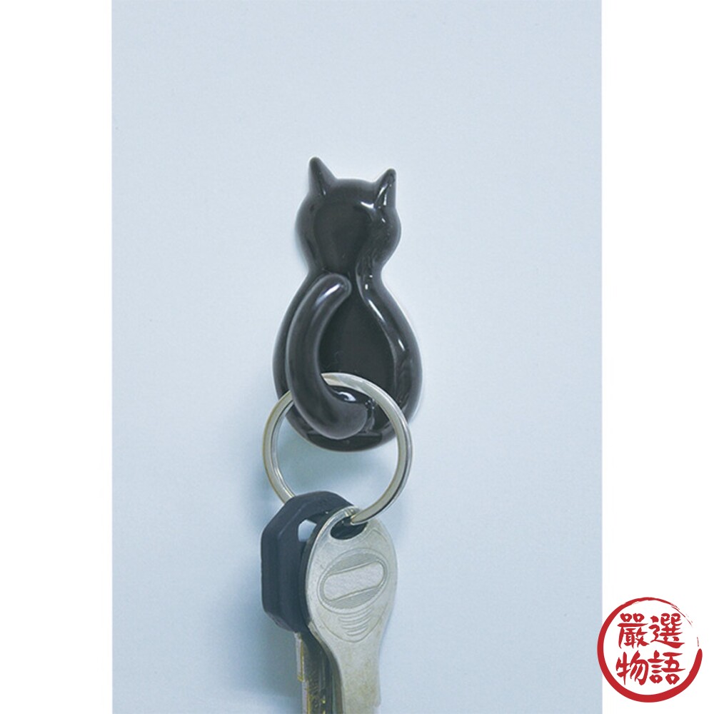 貓咪黏式掛勾 貓尾掛勾 免鑽牆 一組兩入 貓奴 鑰匙 掛鉤 收納掛勾 黑貓 貓咪 廚房收納-圖片-7