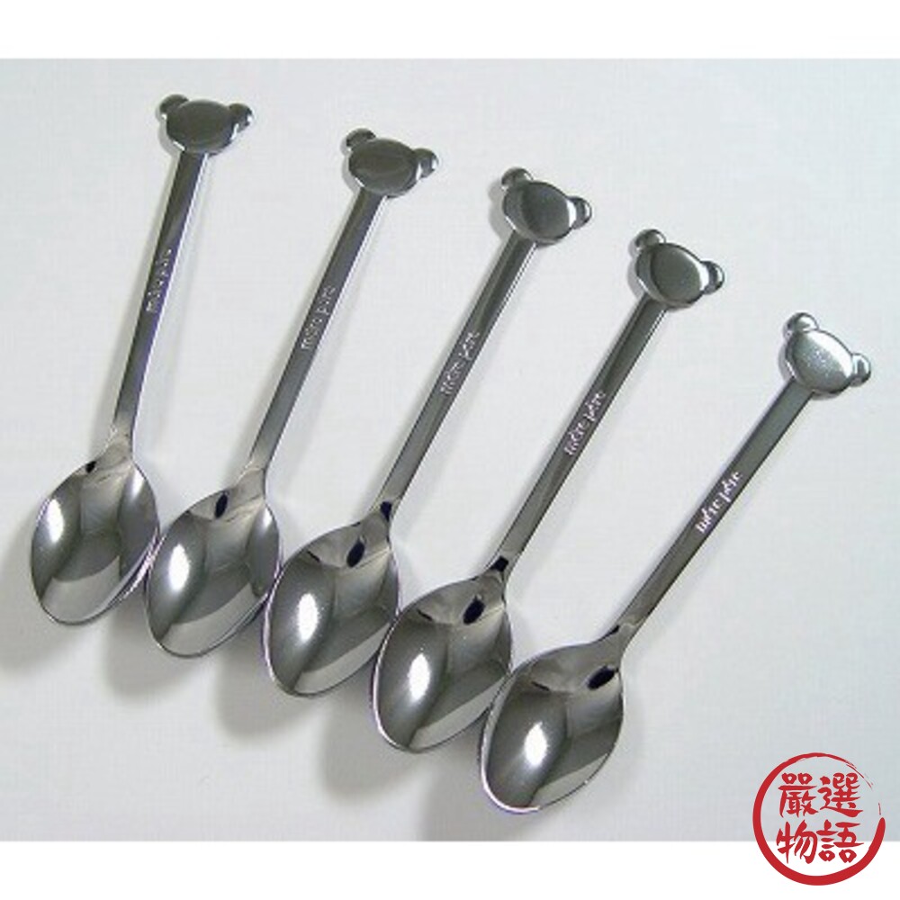 日本製 東亞金屬 小熊不鏽鋼咖啡匙 5入 不銹鋼 湯匙 攪拌 咖啡 奶精 布丁 咖啡湯匙 攪拌匙-圖片-2