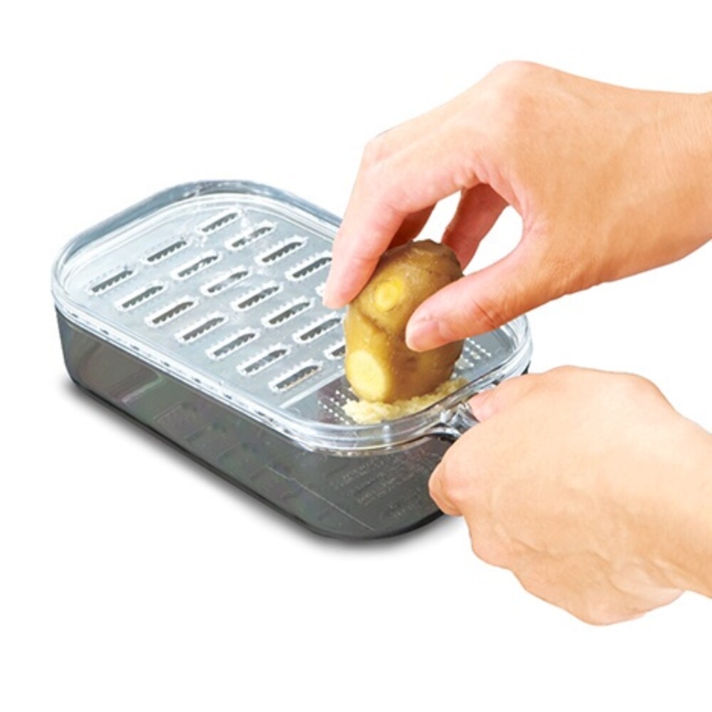 SF-018461-日本製 磨泥器 帶柄刨絲器  磨泥盒 刨絲刀 切菜器 切絲板 刨刀 刨絲 蔬果泥 蒜泥 薑泥