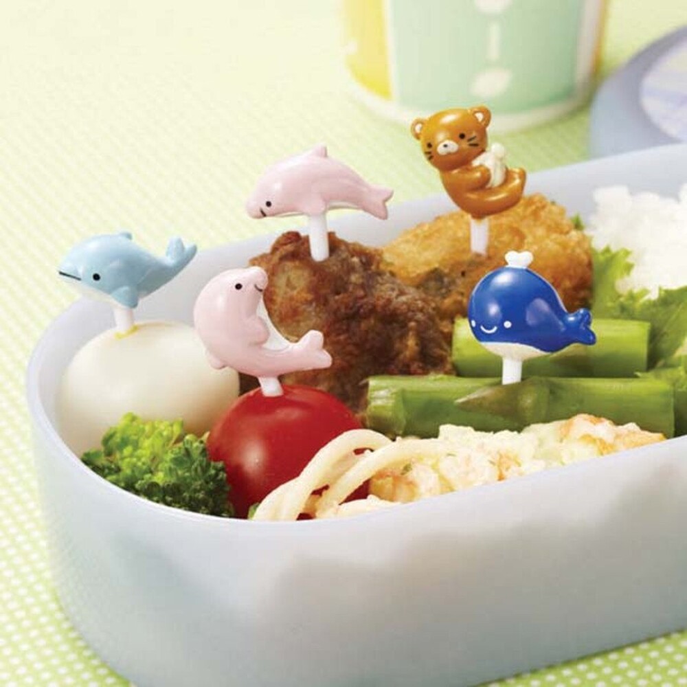 SF-018467-TORUNE 海洋生物食物叉 三明治叉 點心叉 造型叉 水果叉 便當叉 兒童餐盒