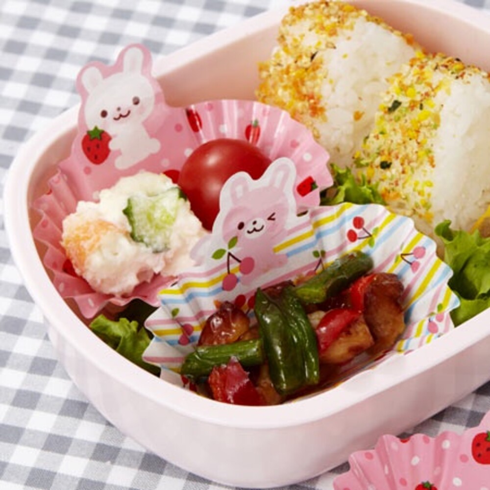SF-018485-日本製 兔子便當分隔紙盒 配菜杯 配菜盒 配菜碟 點心盤 分隔盒 飯糰盒 壽司 野餐用品 兒童餐具