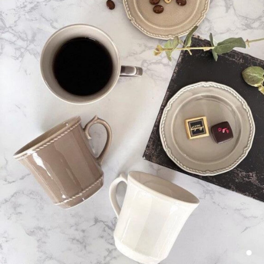 SF-018508-日本製 復古坯布馬克杯 美濃燒 小盤 陶瓷 | 水杯 咖啡杯 牛奶杯 杯子 法式 北歐風