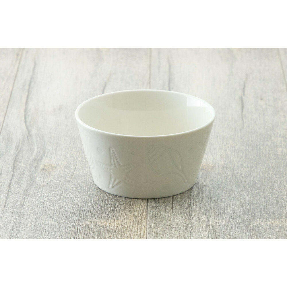 日本製 日式餐碗 小碗 瓷碗 水果碗 麥片碗 醬料碗 白色餐碗 三色可選 海洋 沙拉碗 瓷器-圖片-4