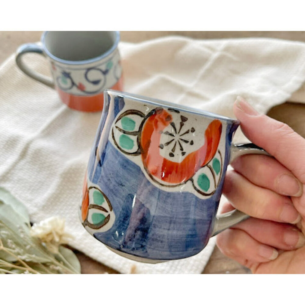 SF-018544-日本製 美濃燒 陶瓷馬克杯 茶杯 水杯 對杯 咖啡茶 早餐杯 夫妻杯 杯子 牛奶杯 禮物 日式餐具