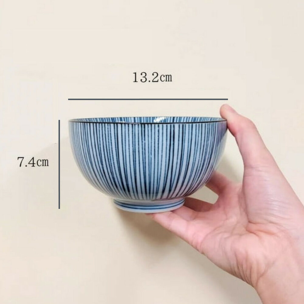 日本製 細十草線條丼飯碗 碗 陶瓷碗 飯碗 湯碗 美濃燒 丼飯碗 茶碗 平碗 情侶碗 夫妻碗-圖片-3