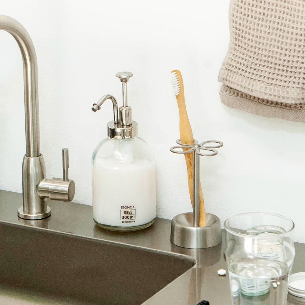 SF-018570-1-DULTON 不鏽鋼 幸運草造型 牙刷架 置物架 桌上型 牙刷收納 牙刷置物架 浴室收納