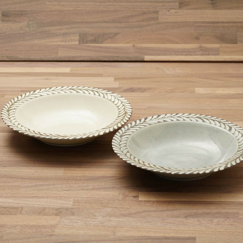 日本製 美濃燒 羽毛餐盤 碗盤 廚房用品 廚房 餐具 盤子 義大利麵盤-圖片-3