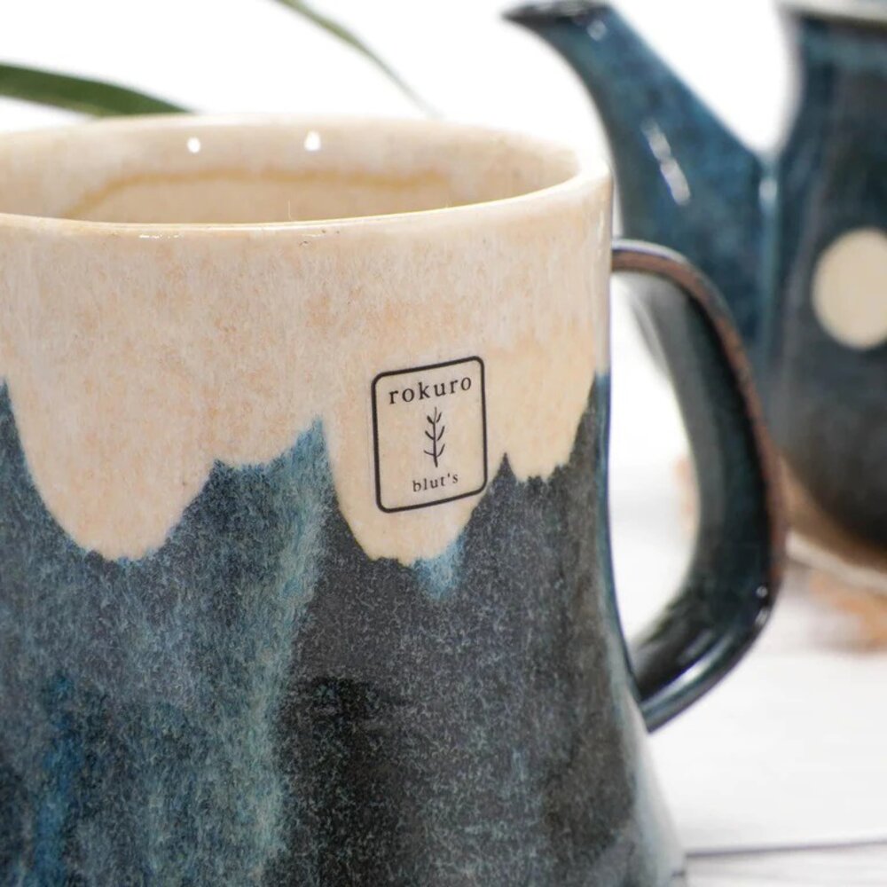 日本製 美濃燒 富士山 馬克杯 Rokuro Blut 六魯 陶瓷 杯子 咖啡杯 茶杯-圖片-3