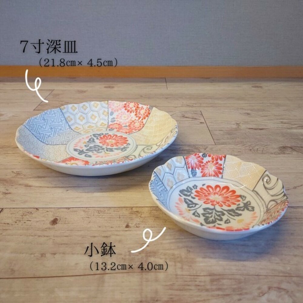 日本製 美濃燒 花卉小盤 深盤 盤子 菜盤 義大利麵盤 咖哩盤 碟子 餐具-圖片-2