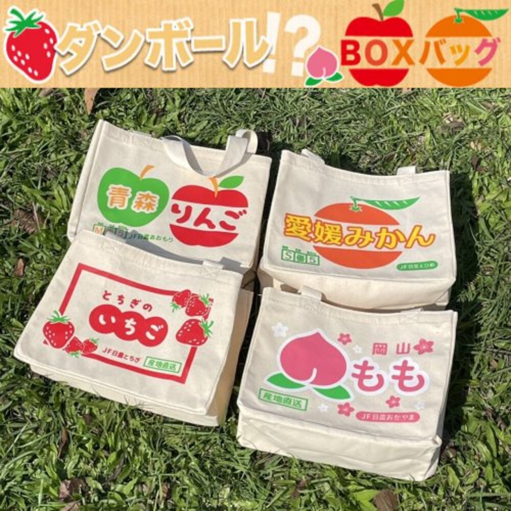 水果系環保購物袋 手提袋 便當袋 野餐袋 橘子 蘋果 蜜桃 草莓 青森蘋果-圖片-1