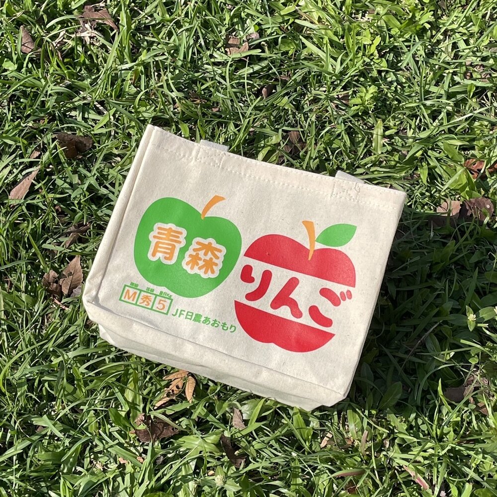 水果系環保購物袋 手提袋 便當袋 野餐袋 橘子 蘋果 蜜桃 草莓 青森蘋果-圖片-2